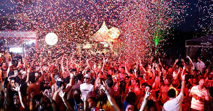 Tourists celebrating one of the popular festivals in Singapore