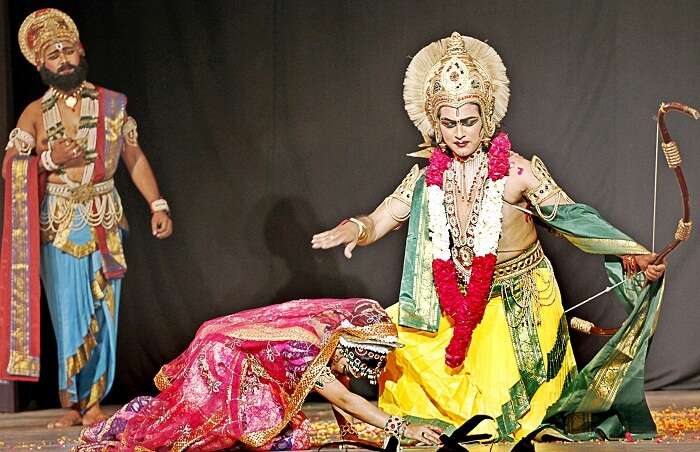 Artists of Shriram Bharatiya Kala Kendra stage Ramlila