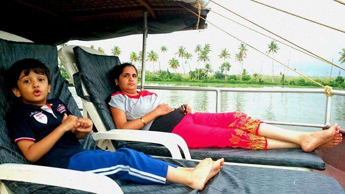 The beautiful view from the Alleppey houseboat