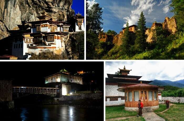 A collage of the various tourist places in Paro Valley