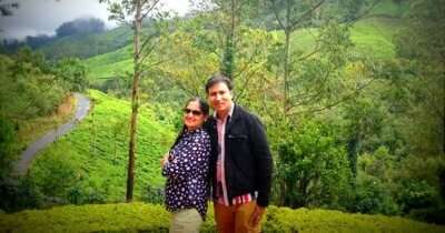 Vinit and his wife on a trip to Kerala