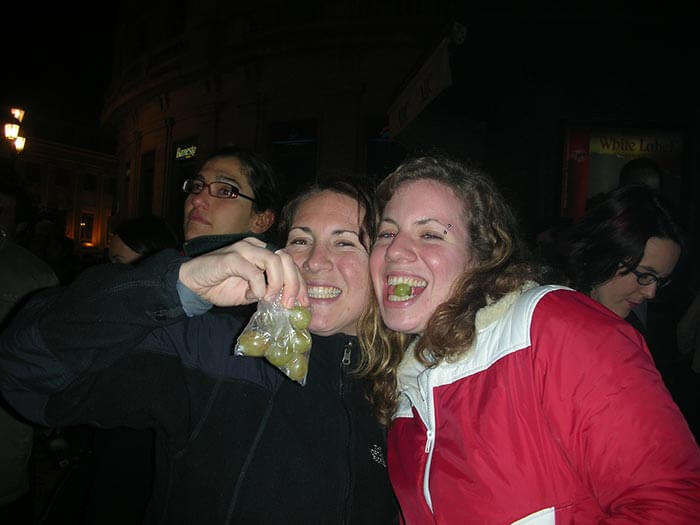 grape eating in Spain