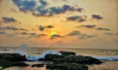 sunset view at Anjuna Beach