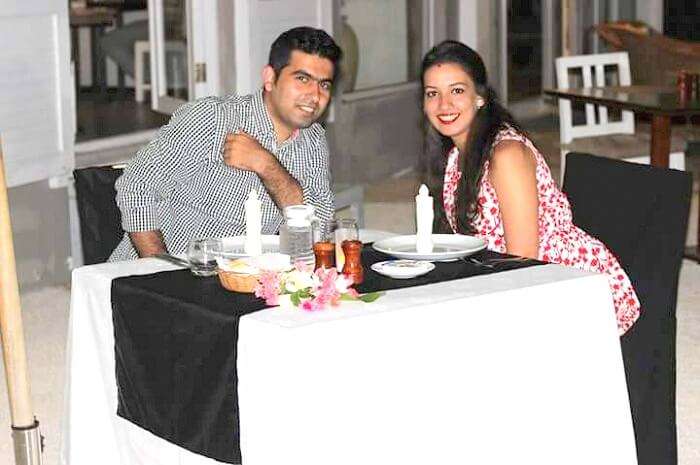 Tarun and his wife in Tropical Attitude Hotel Mauritius