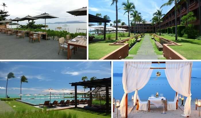 A collage of many views from the Hansar Samui Resort & Spa