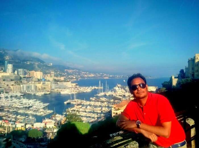 Niket doing sightseeing in Monte Carlo