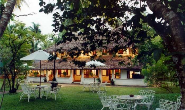 Garden views of The Gateway Hotel in Varkala - one of the best budget beach resorts in Kerala