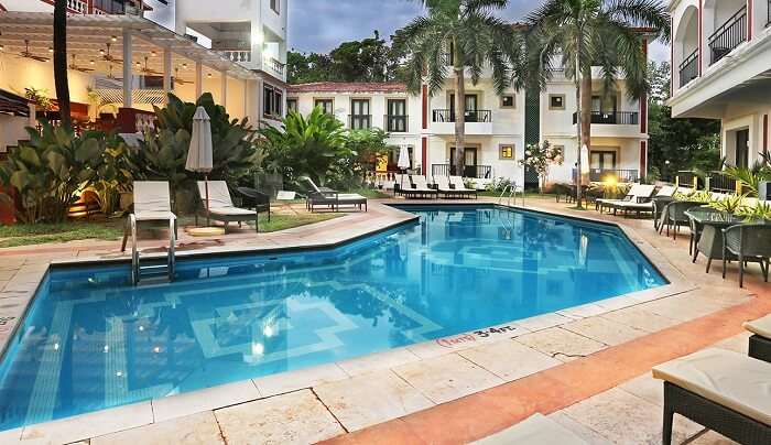 The pool area of The Ronil Royale is quite beautiful