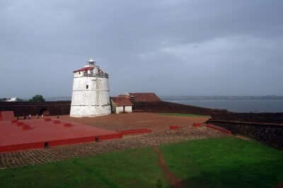 view of aguada fort, one of the best places to visit in North Goa