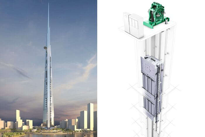 A 3-D modelling software based image of what the double-decker elevator will be like