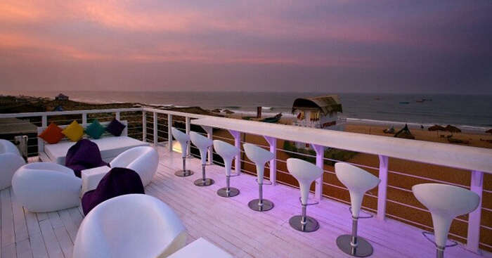 An evening snap of one of the beachside hotels in Goa near Calangute beach