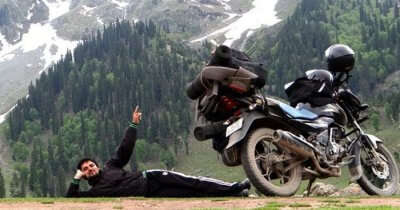 Neeraj and his bike during his road trips