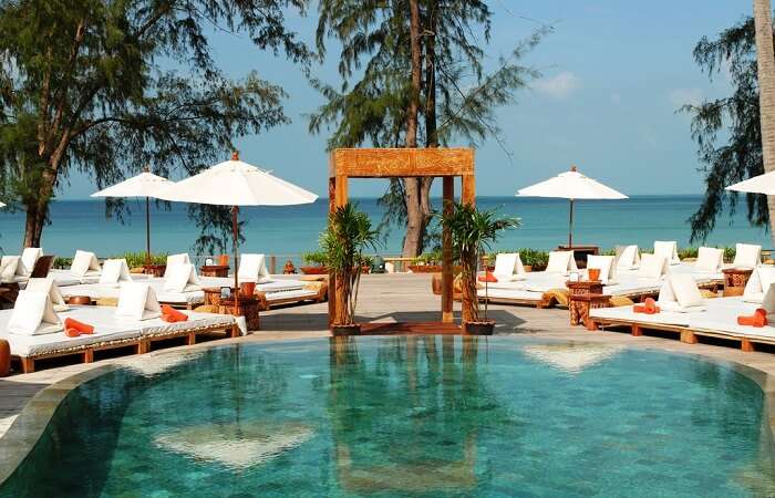 A view of the stunning pool at the chic Nikki Beach Resort