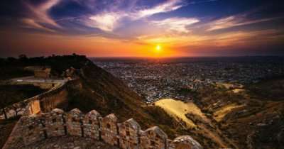 A beautiful sunset view from Nahargarh Fort in Jaipur