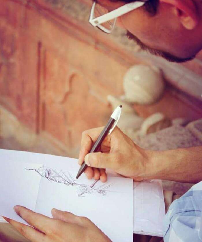 Amit while doodling