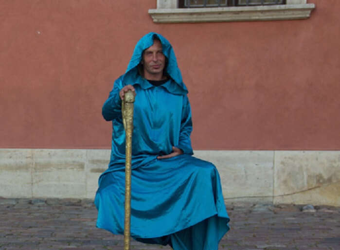Street magic show in Poland