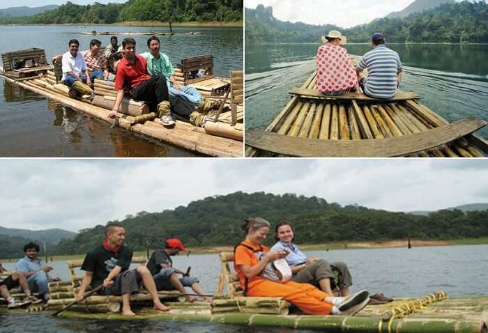 Scenes from bamboo rafting that is among the popular things to do in Thekkady