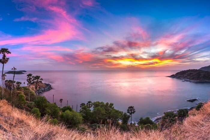 A view of the sunset at Promthep Cape in Phuket