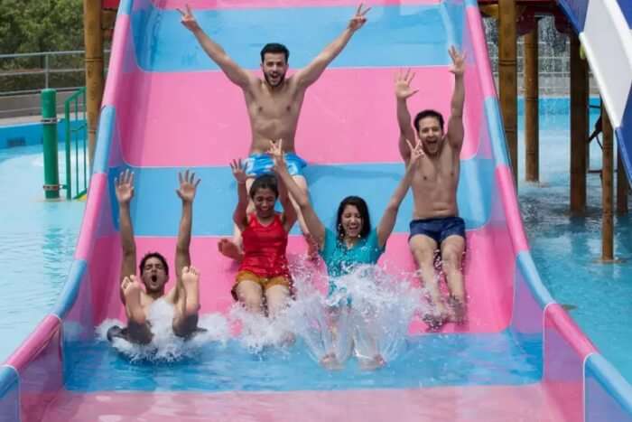 People enjoying water ride
