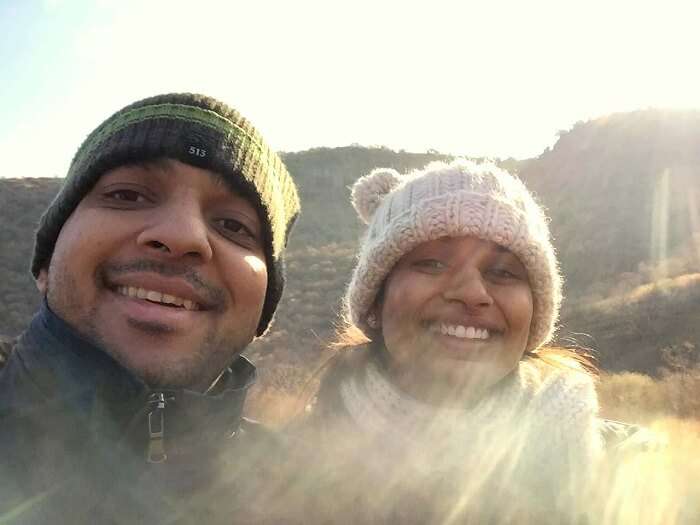 Rahul and his wife in Ranthambore National PArk