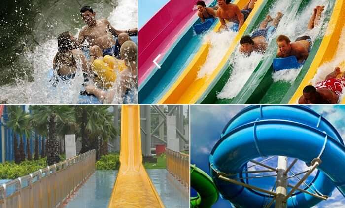 Many views of the rides at WOW in Noida