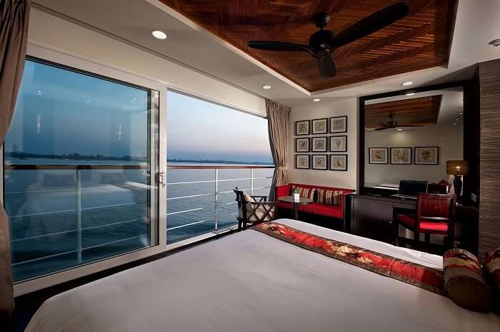 A snapshot capturing one of the suites inside an Avalon cruise