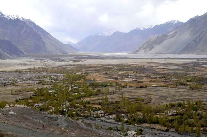 The beautiful view of the Nubra Valley