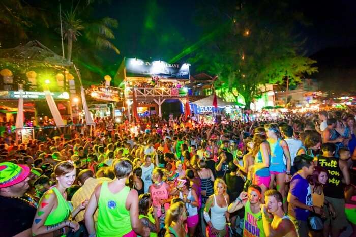 A view from the famous Full Moon Party at Koh Phangan