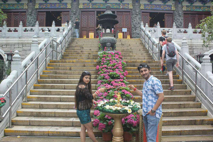 Mitual and his wife on the Macau City Tour