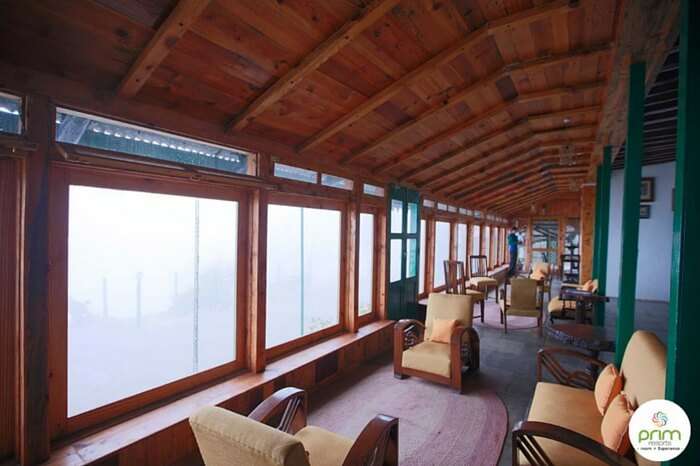 A cozy interior view of the PRIM resort in Mussoorie
