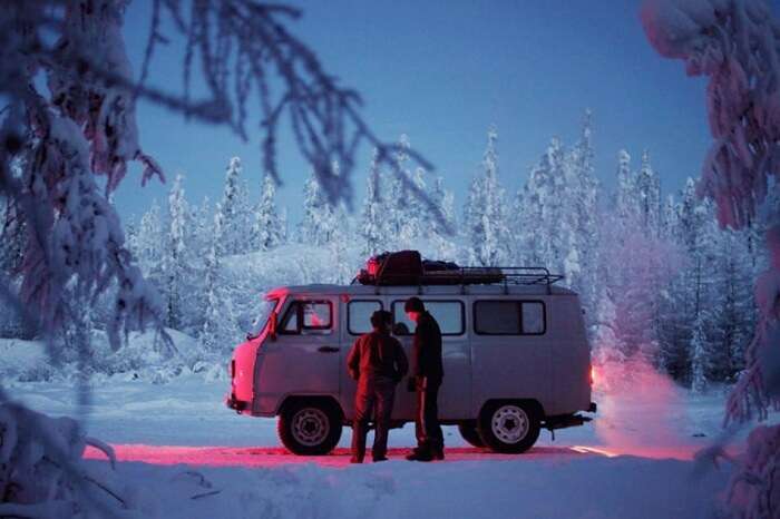 -A Soviet-era Uazik van that is the most favored vehicle in Oymyakon during winters