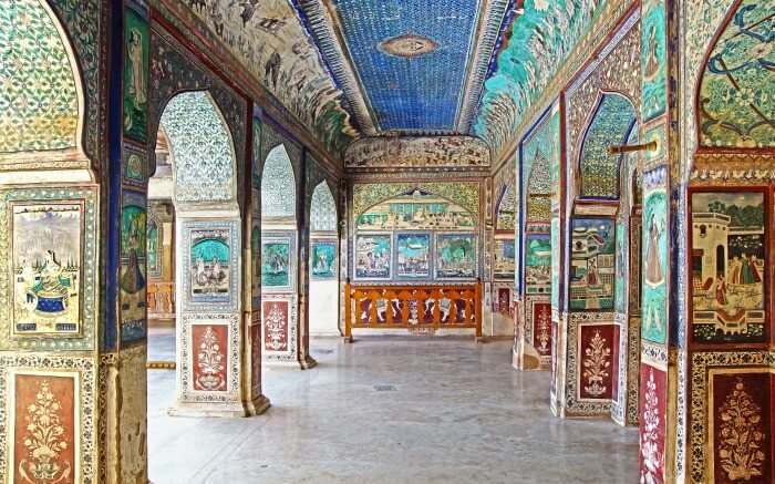 Interior of Garh Palace in Bundi