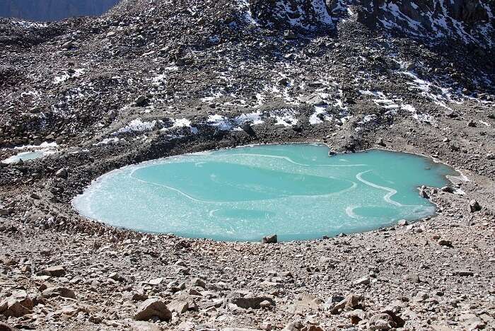 Emerald Gaurikund Lake Just After the Dolma La On Mount Kailash Outer Kora