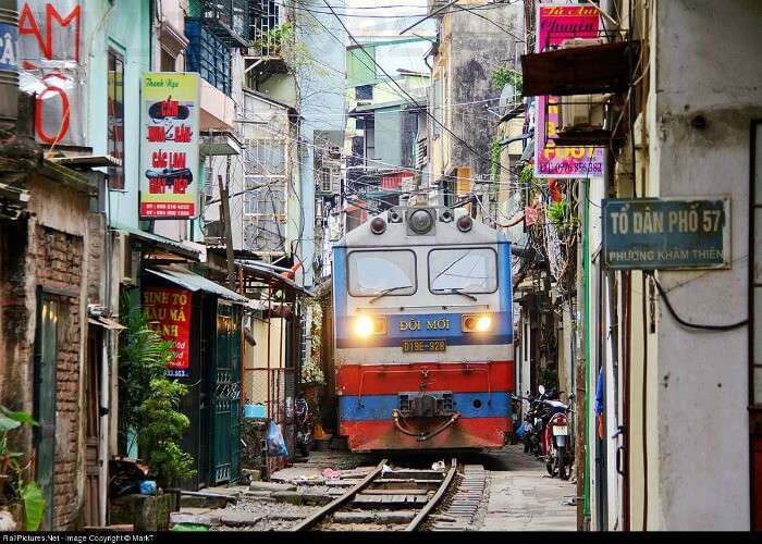 Interesting track of a railway in Vietnam