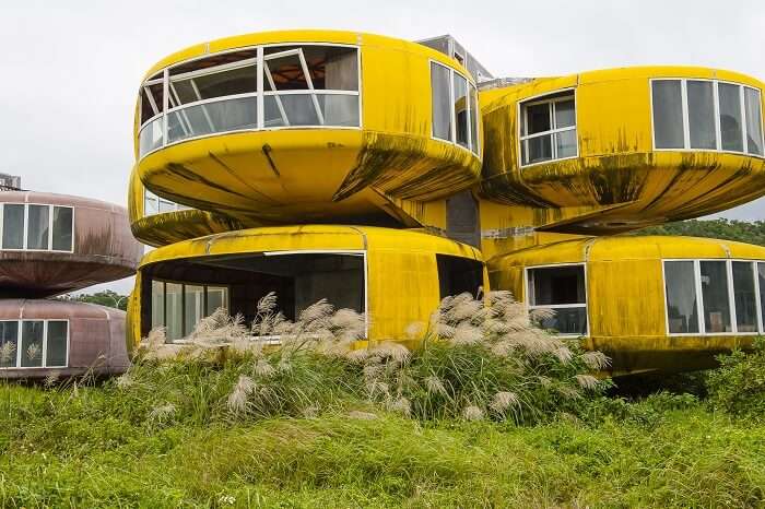 The abandoned UFO-type buildings of Sanzhi in Taiwan