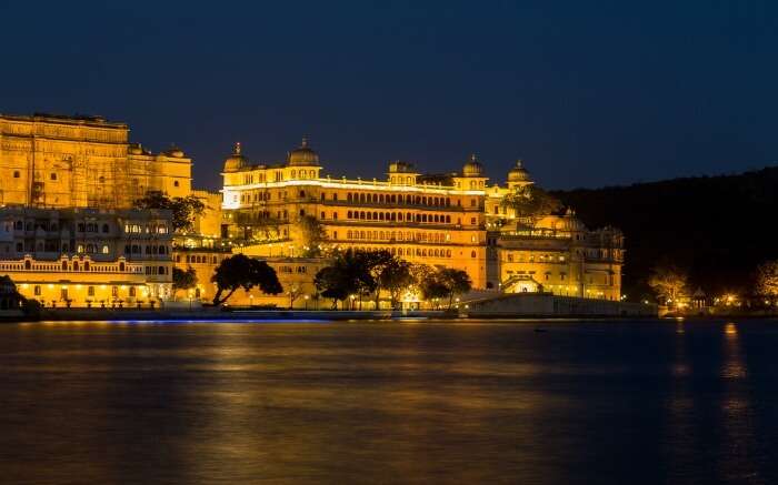 Lake Pichola at night