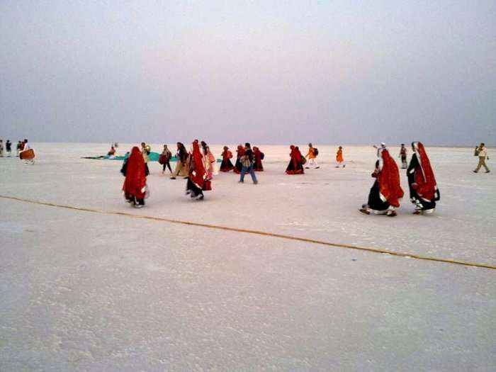 Dwell on the vast expanse of the pearl white Rann of Kutchh