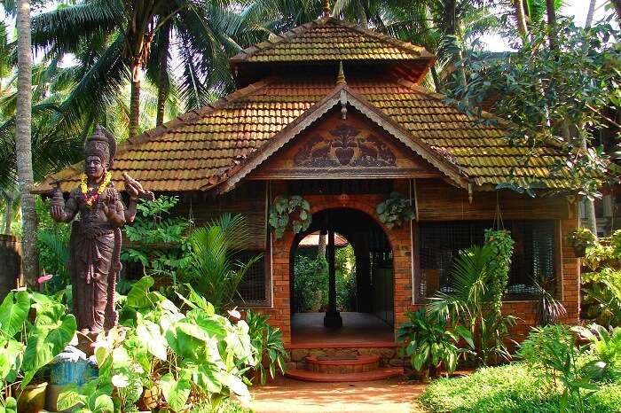 The entrance of the Shinshiva Ayurveda Resort in Kerala