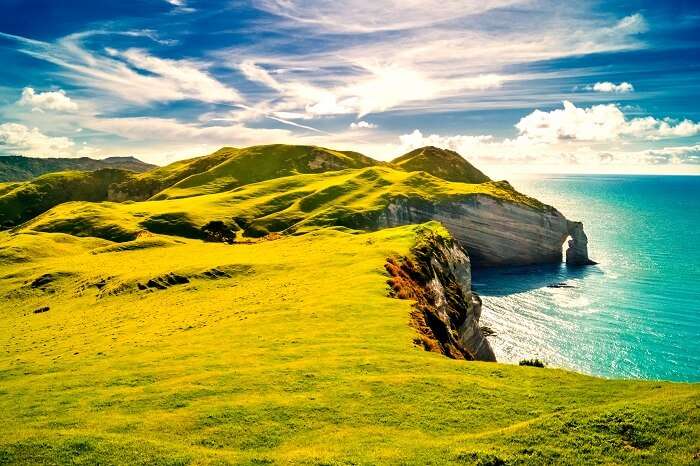 Sunlit Dingle coast in Ireland