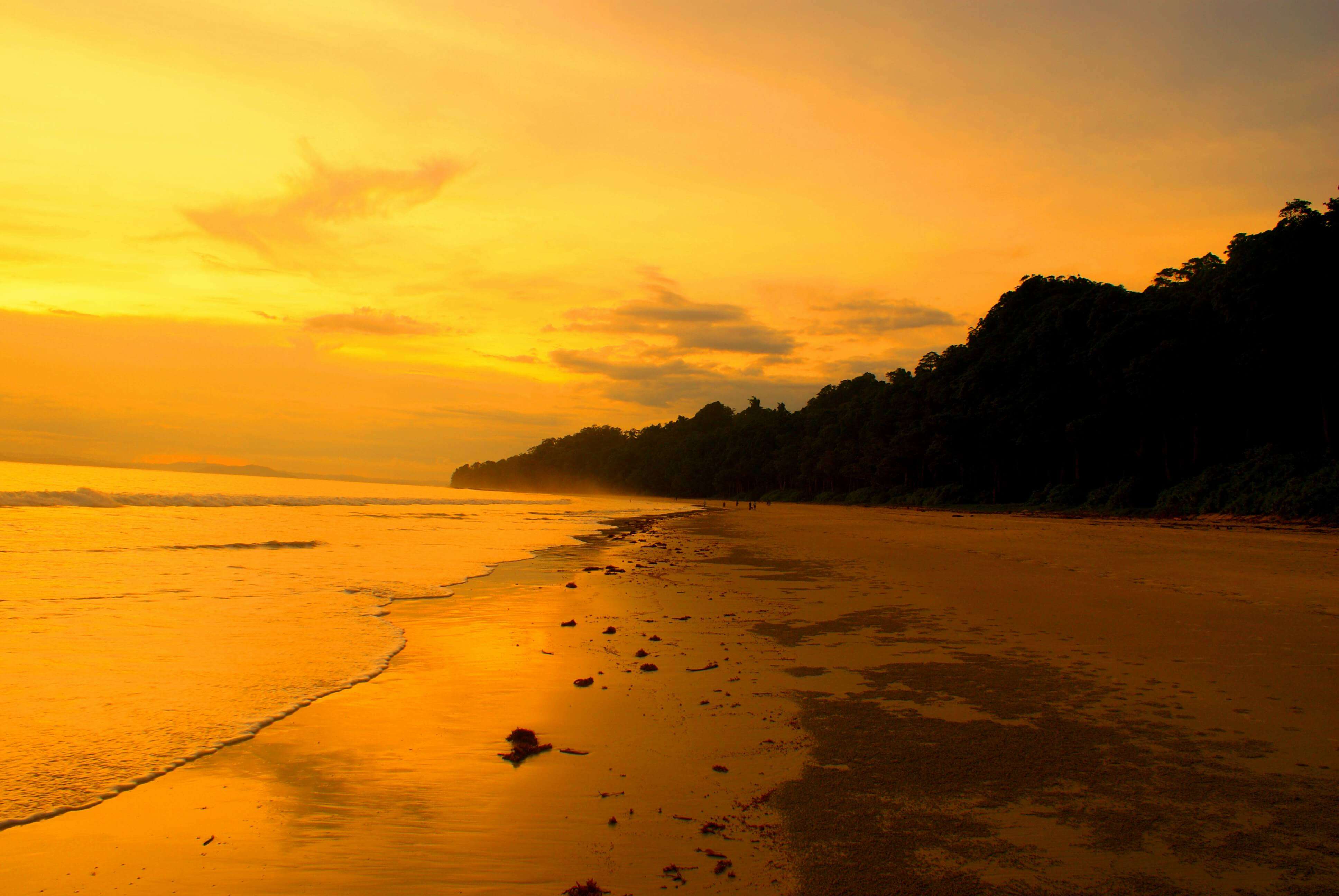 beautiful sunset at Radhanagar beach in Havelock