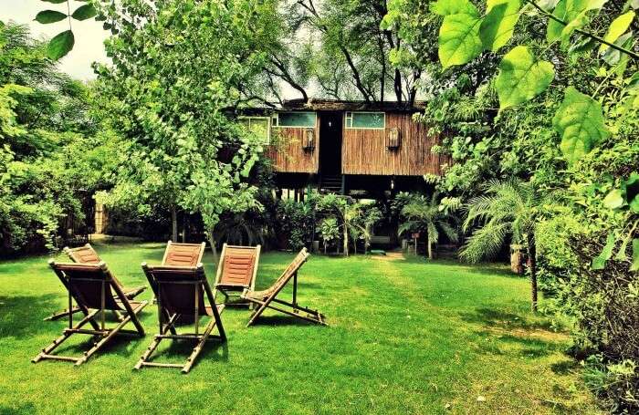 A camping spot outside the Tree House Resort