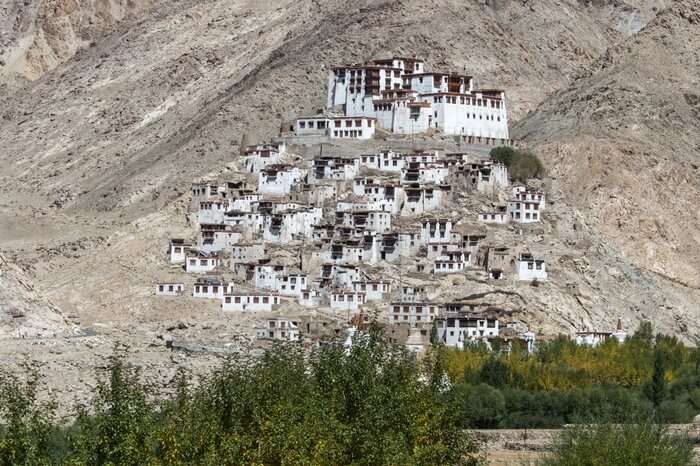 Takthok Monastery tucked in mountains in Ladakh