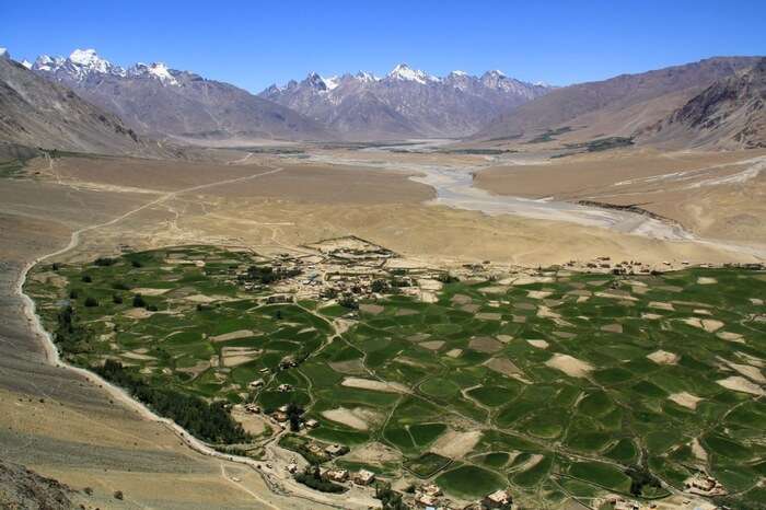 Aerial view of the Zanskar Valley