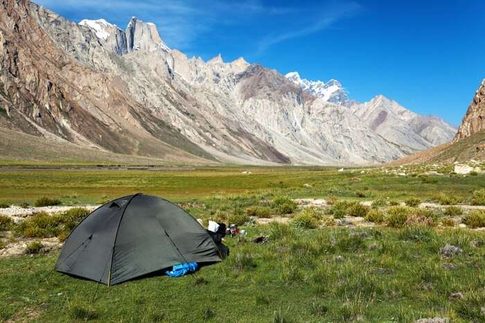 Camping tent in the Zanskar Valley