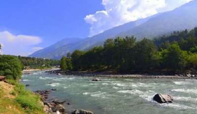 scenic view of mountains and rivers