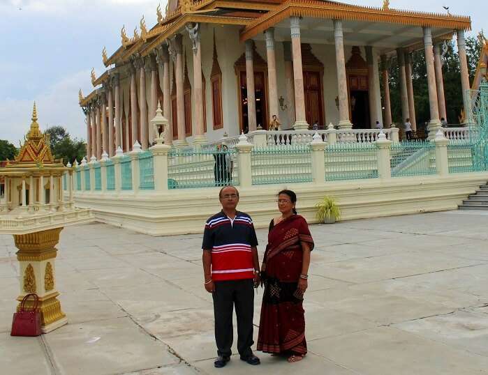 Avijits parents at the Royal Palace Phnom Penh