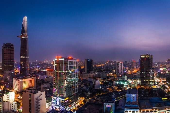 the skyline of Ho Chi Minh city