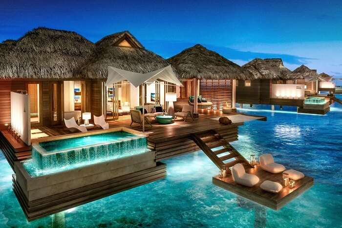 Over-The-Water Bungalows at Sandals Royal Caribbean in Jamaica