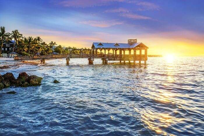 Pier at the beach in Key West in florida Keys