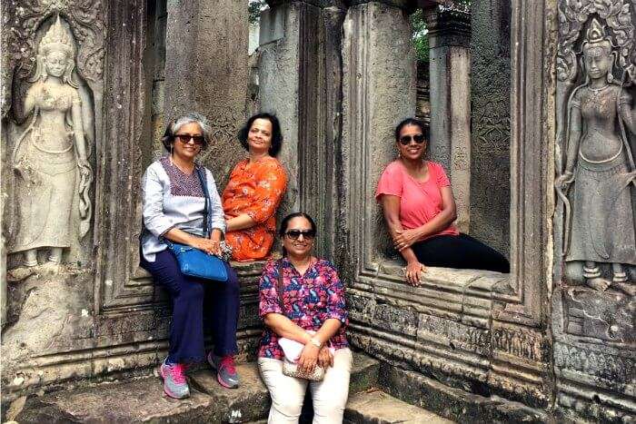 Me and the pretty ladies of my group at the Angkor Wat temple
